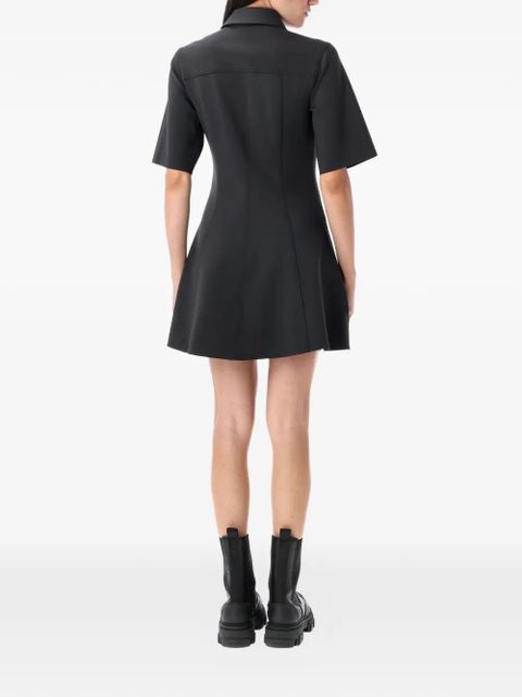 GANNI collared flared mini dress - Black - zdjęcie produktu nr 2