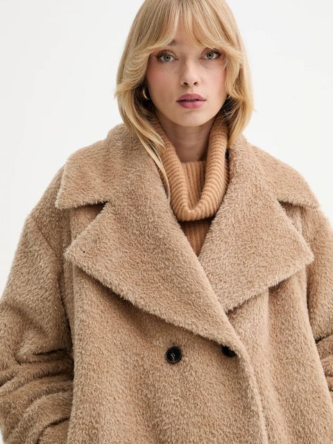 Marella płaszcz wełniany kolor beżowy 2523086091200