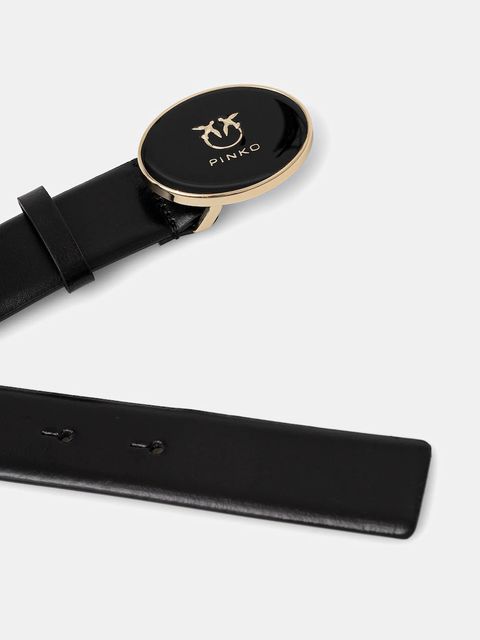 Pinko pasek skórzany damski kolor czarny 105478 A2QL - zdjęcie produktu nr 2