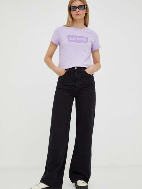 Levi's jeansy RIBCAGE WIDE LEG damskie kolor czarny - zdjęcie produktu nr 2