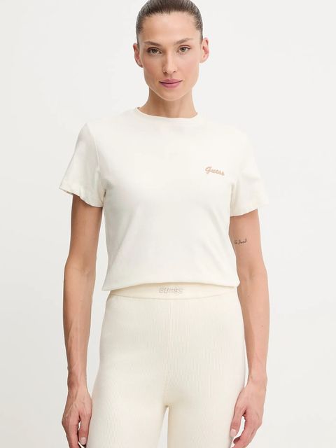 Guess t-shirt ALBA damski kolor beżowy V5BI17 KCBF1