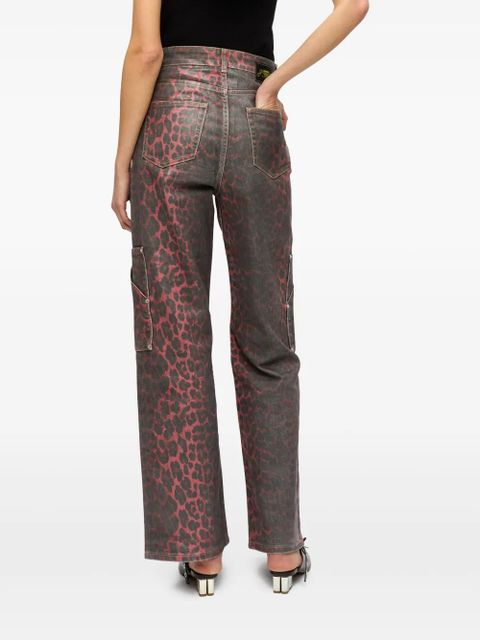 GANNI leopard-print jeans - Red - zdjęcie produktu nr 2