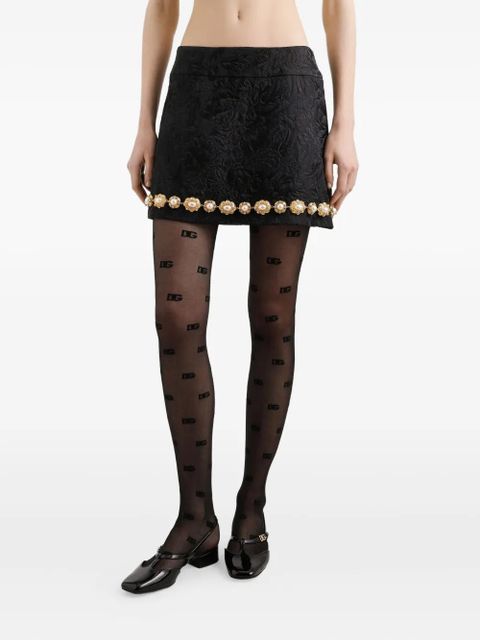 Dolce & Gabbana DNA pearl-detailing mini skirt - Black - zdjęcie produktu nr 2