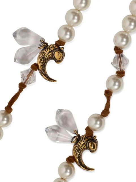 ETRO pearl bee-embellished necklace - Gold