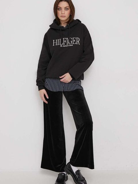 Tommy Hilfiger koszula damska kolor granatowy relaxed z kołnierzykiem klasycznym WW0WW40535