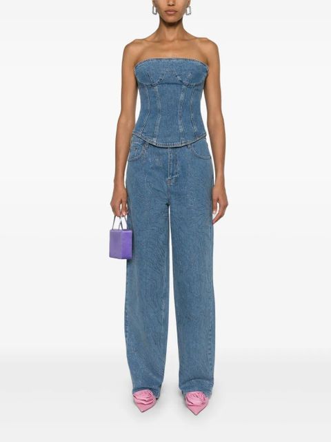 ROTATE BIRGER CHRISTENSEN rhinestone-embellished wide-leg jeans - Blue - zdjęcie produktu nr 2