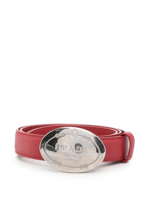 Prada logo-buckle belt - Red - zdjęcie produktu nr 1