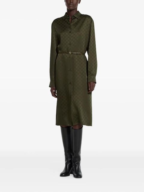 Gucci classic-collar shirt midi dress - Green - zdjęcie produktu nr 2