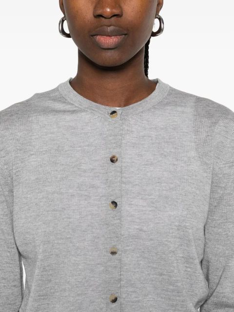 KHAITE button-front wool-blend cardigan - Grey