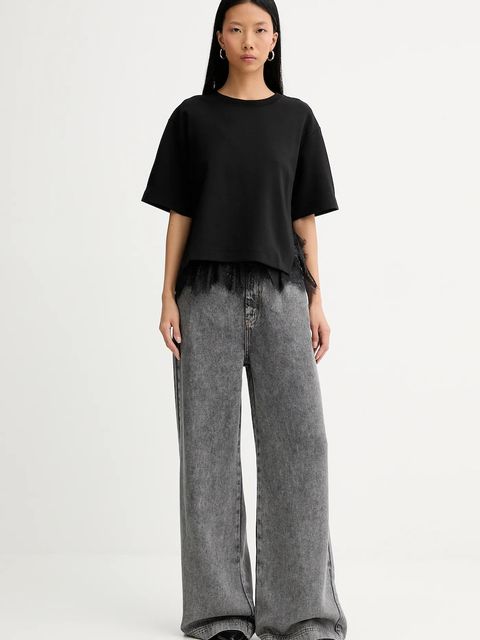 MUNTHE t-shirt bawełniany RACH damski kolor czarny 254101325426