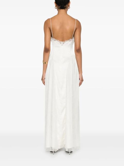 ROTATE BIRGER CHRISTENSEN satin lace maxi dress - Neutrals