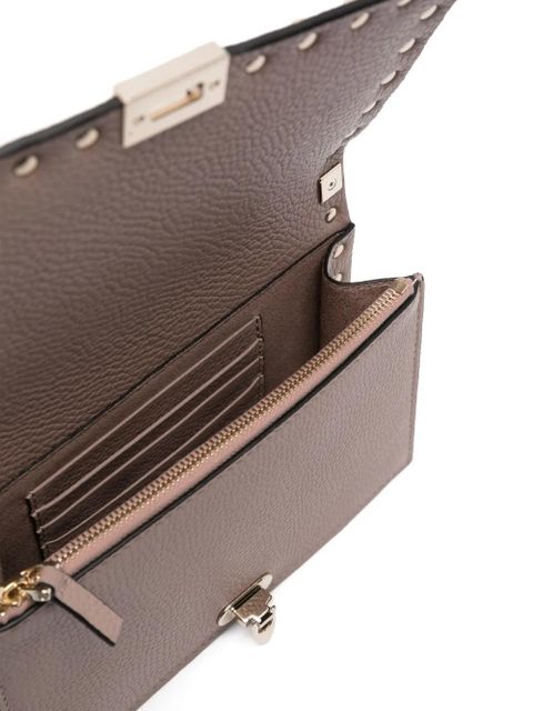 Valentino Garavani Rockstud leather crossbody bag - Neutrals