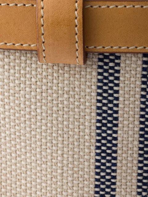 Prada Buckle medium canvas and leather handbag - Neutrals