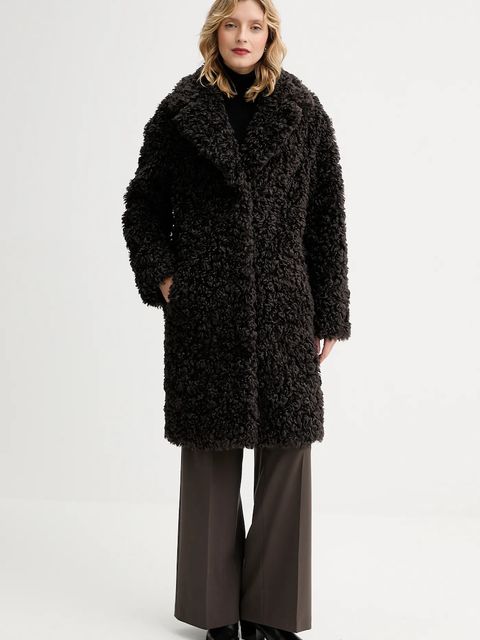 Stand Studio płaszcz Camille Cocoon Coat damski kolor brązowy przejściowy oversize 61137-9061 - zdjęcie produktu nr 1