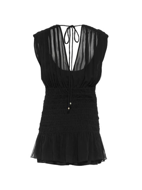 ERES V-neck smocked dress - Black