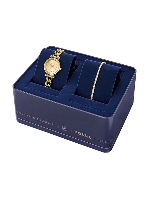 Fossil zegarek i bransoletka kolor złoty ES5387SET