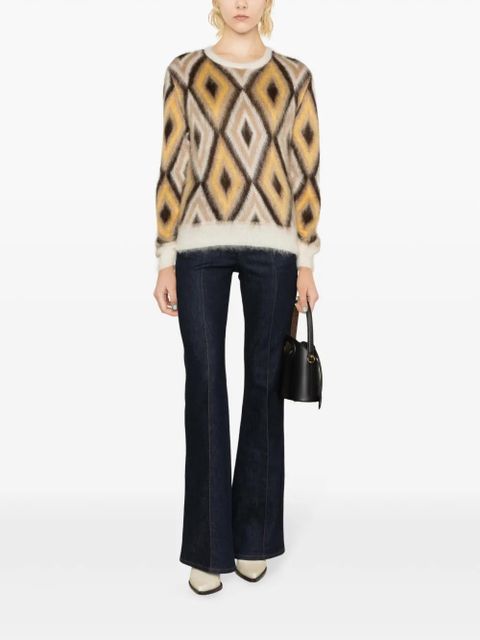 ETRO diamond-jacquard round-neck jumper - Brown - zdjęcie produktu nr 2