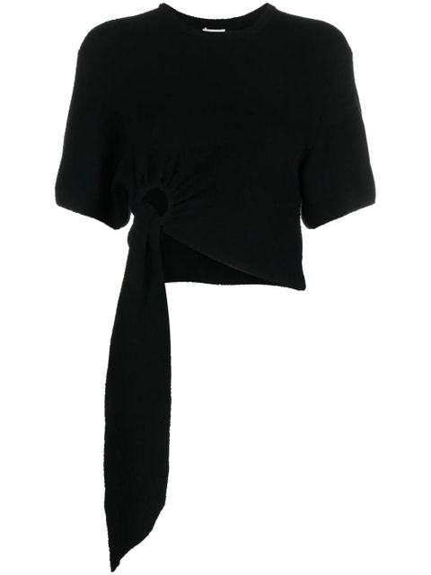 Nanushka Davita asymmetric terrycloth top - Black - zdjęcie produktu nr 1