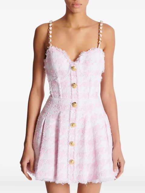 Balmain tweed A-line mini dress - Pink