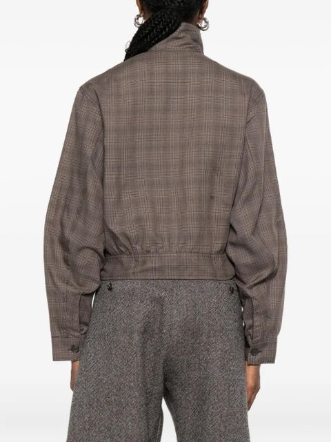 OUR LEGACY checked button-up bomber jacket - Brown