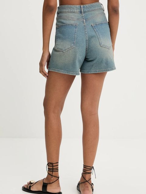 Answear.LAB szorty jeansowe damskie kolor niebieski gładkie high waist
