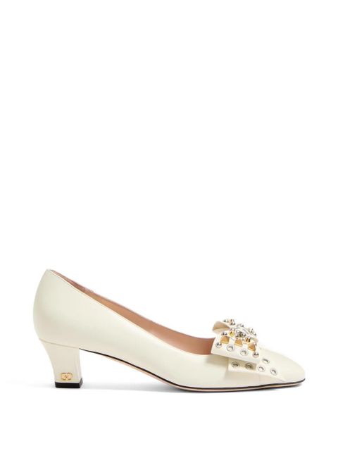 Valentino Garavani Bowow pumps in kidskin with studs 45mm - Neutrals - zdjęcie produktu nr 1