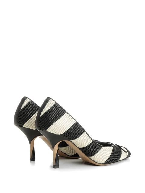 Jacquemus Tourni striped bow pumps - Black