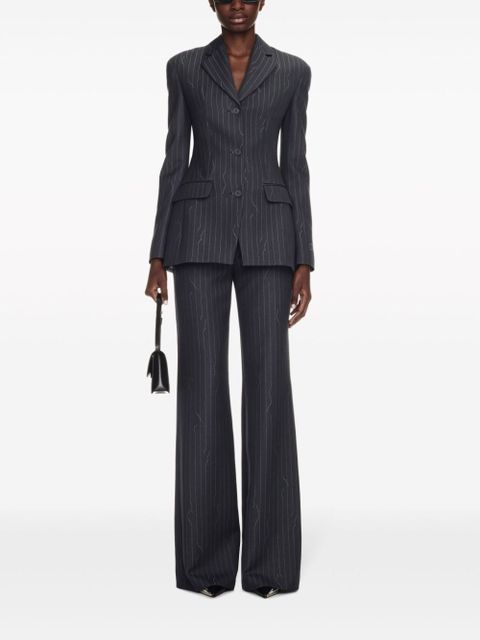 Off-White pinstripe-pattern virgin wool-blend blazer - Grey - zdjęcie produktu nr 2