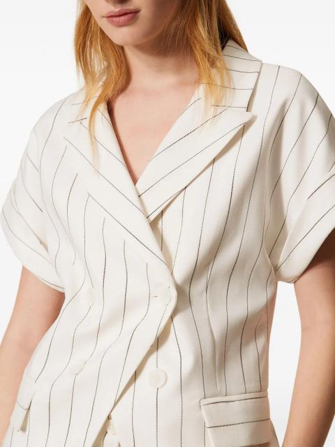 TWINSET double-breasted pinstriped vest - White