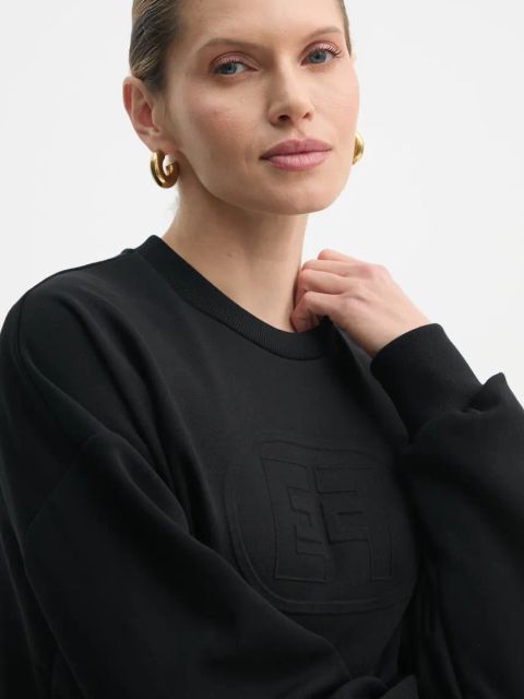 Elisabetta Franchi bluza damska kolor czarny z aplikacją MD00551E2