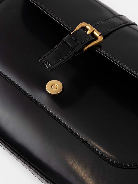 By Far torebka skórzana kolor czarny 19PFMDASBLWMED