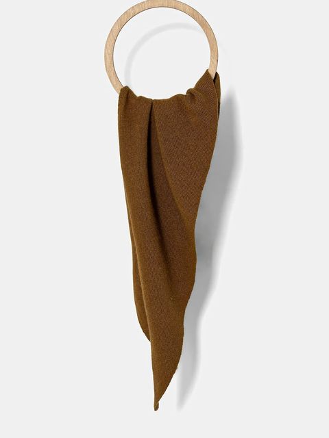 Sessun szalik z dodatkiem wełny damski kolor brązowy gładki 25115005 - zdjęcie produktu nr 1