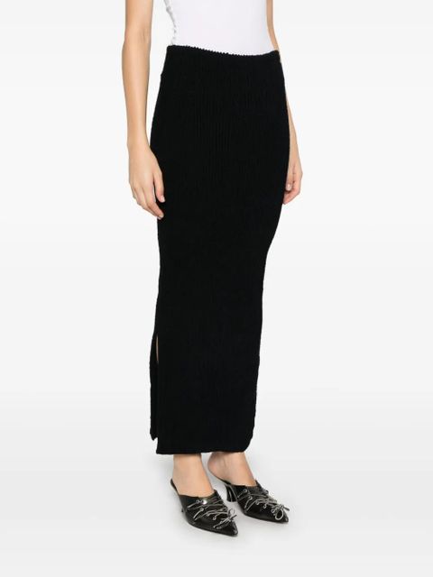 Acne Studios ribbed-knit midi skirt - Black