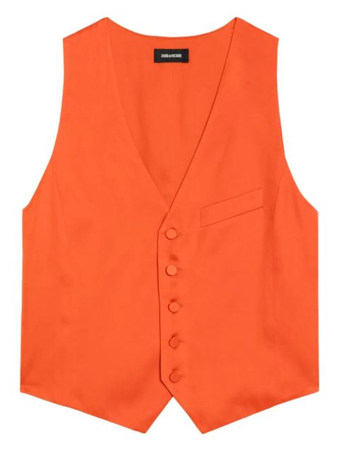 Zadig&Voltaire Emaus V-neck waistcoat - Orange - zdjęcie produktu nr 1