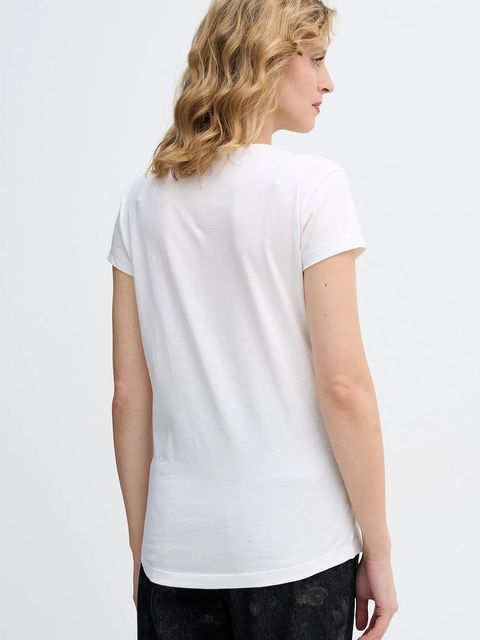 Sisley t-shirt bawełniany damski kolor biały 3I1XL107Z