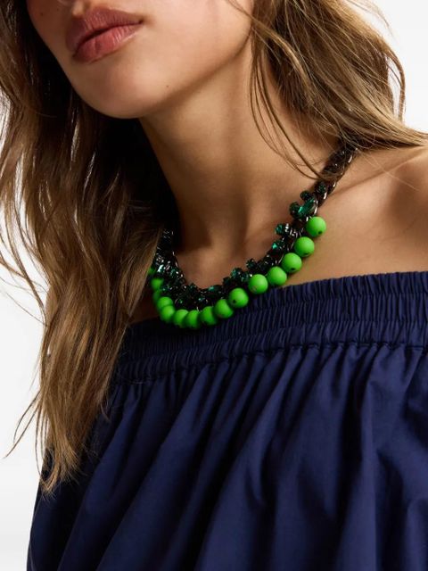 Essentiel Antwerp rhinestone-embellished curb-chain necklace - Black - zdjęcie produktu nr 2