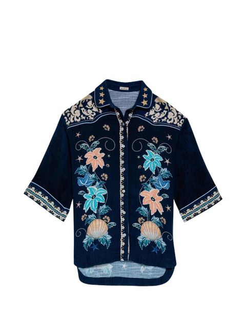 Agua By Agua Bendita Chrissy embroidery shirt - Blue - zdjęcie produktu nr 1