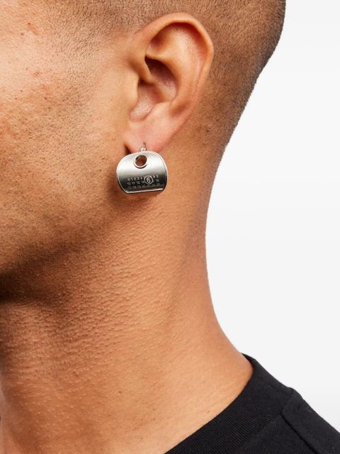 MM6 Maison Margiela numeric-engraved hoop earrings - Silver