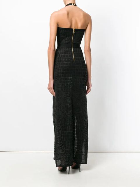 Balmain crocodile effect gown - Black