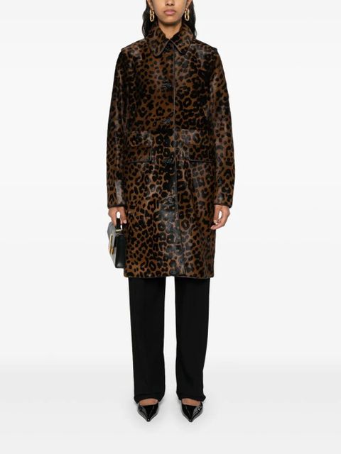 TOTEME leopard-print single-breasted coat - Brown - zdjęcie produktu nr 2