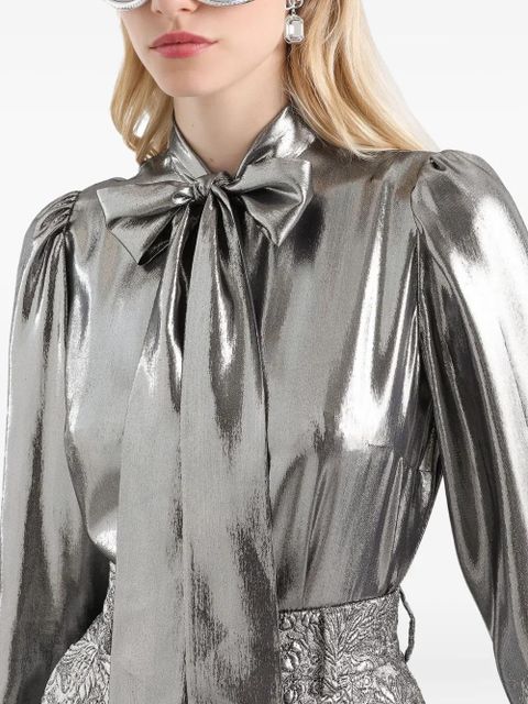 Dolce & Gabbana lamé chiffon shirt - Silver