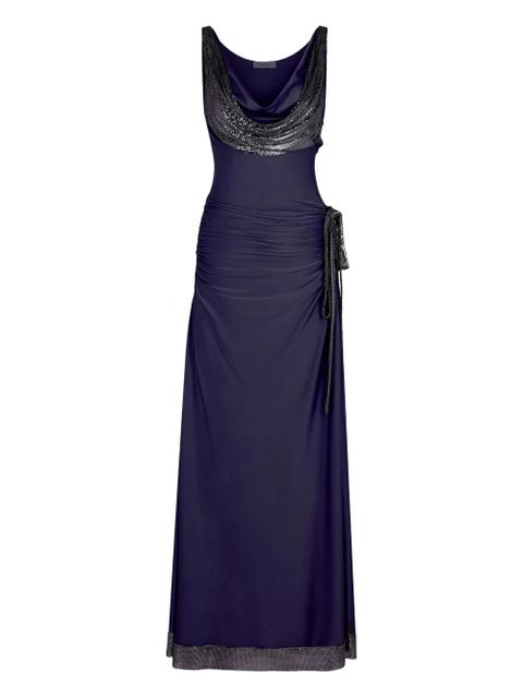 Rabanne cowl-neck sequin-detail dress - Blue - zdjęcie produktu nr 1