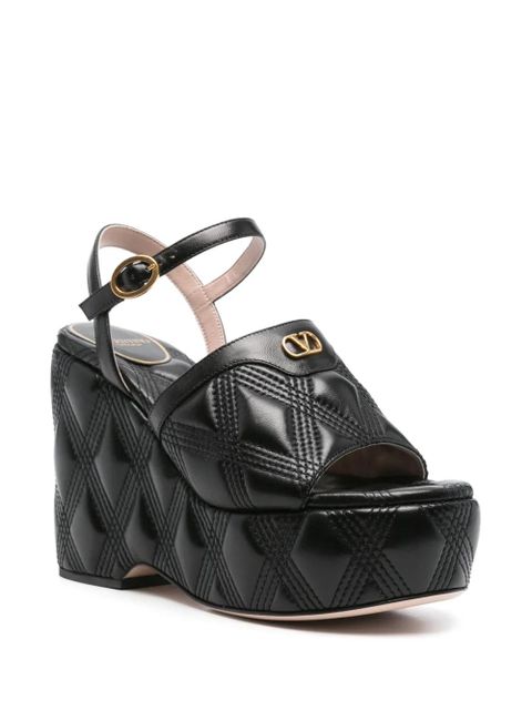 Valentino Garavani 115mm VLogo Signature quilted sandals - Black - zdjęcie produktu nr 2