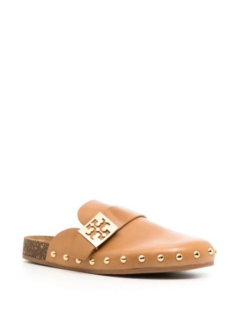Tory Burch Mellow logo-plaque leather mules - Brown - zdjęcie produktu nr 2