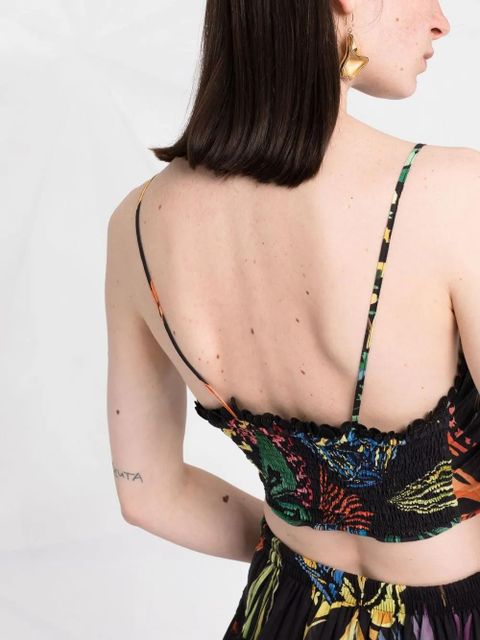 Charo Ruiz Ibiza motif-print cropped top - Black