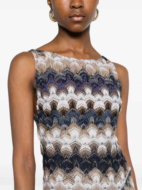 Missoni zigzag-pattern open-back maxi dress - Neutrals