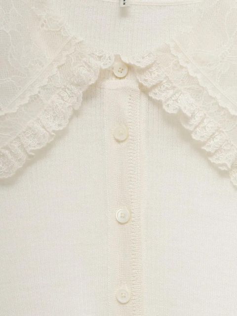 Chloé lace-collar long-sleeve shirt - White