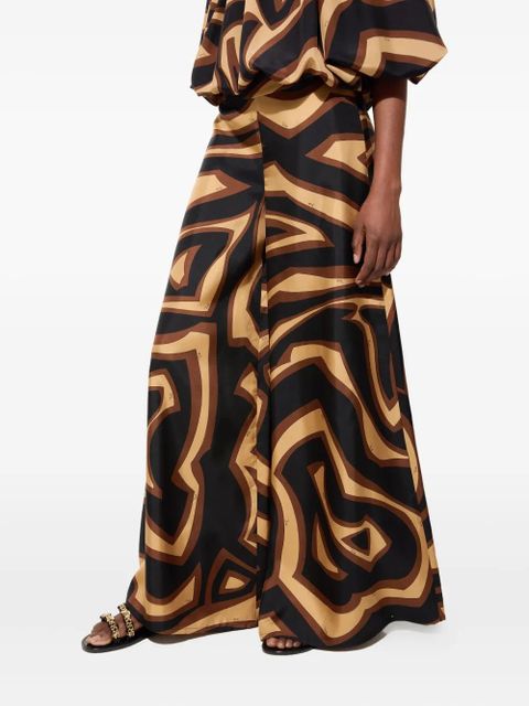 PUCCI abstract-pattern print silk trousers - Black