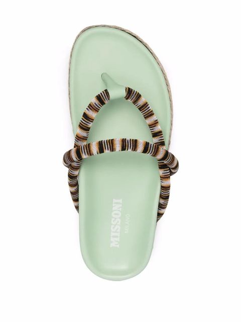 Missoni stripe-strap flip-flop sandals - Black
