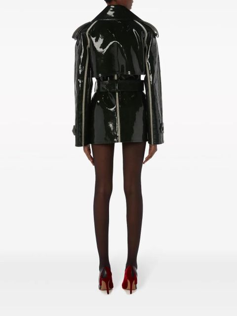 JW Anderson glossy-finish cotton biker jacket - Green